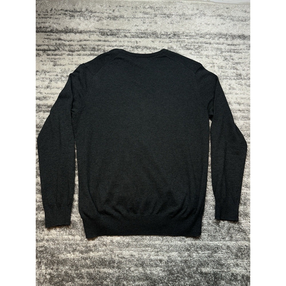Polo Ralph Lauren Medium Gray Pullover Sweater V‎ Neck Lightweight Pima Cotton - Picture 8 of 9